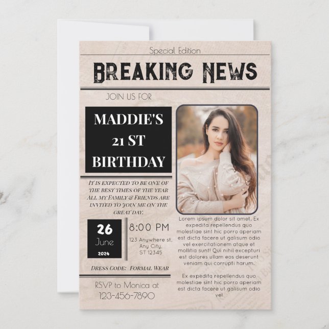 Invitation Anniversaire (Devant)