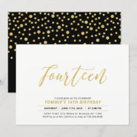 Invitation anniversaire 14 ans écriture moderne si
