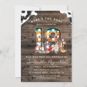 Invitation Anniversaire 18 ans Wild West Cowboy