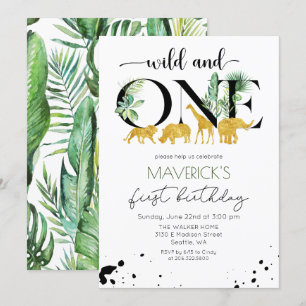 Invitation Anniversaire 1 an Jungle Safari Wild On