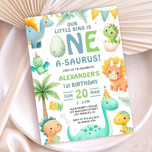 Invitation anniversaire 1ère année dinosaure migno