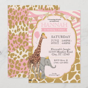 Invitation anniversaire 1ère année Safari Enfants