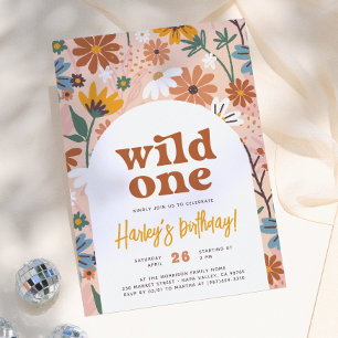Invitation anniversaire 1ère année Wild One Retro