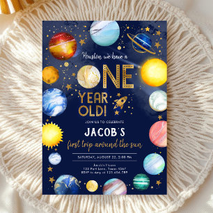 Invitation Anniversaire 1ère Espace Astronaute Planète Galaxi