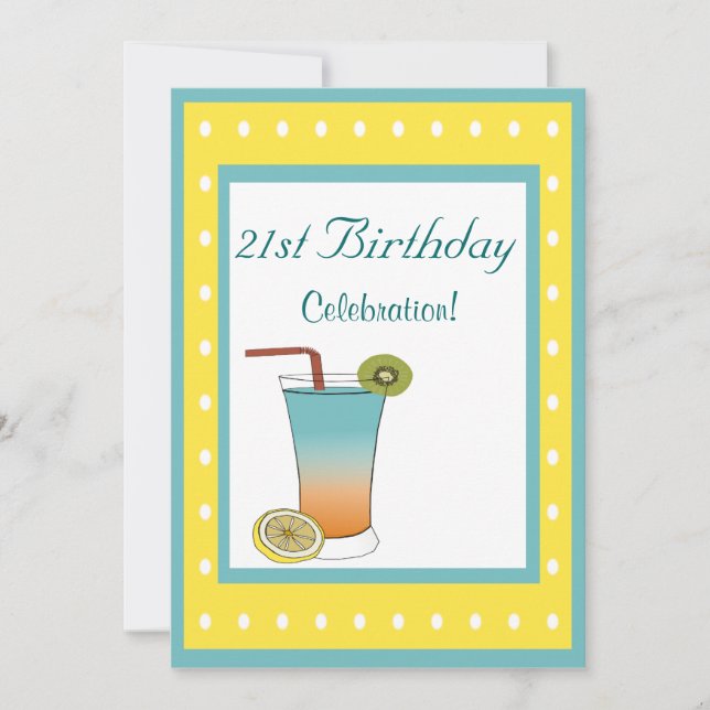 Invitation Anniversaire 21 ans (Devant)