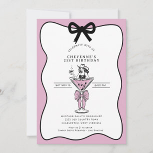 Invitation Anniversaire 21 ans Cowgirl Fantaisiste