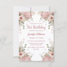 Anniversaire 21 ans Elegant Rose Pâle Floral Garde