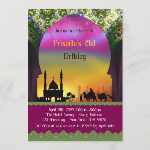 Invitation Anniversaire 21e invitation, 21e, Arabe, Marocain