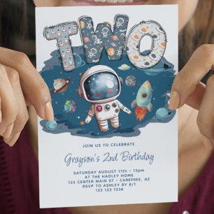 Invitation Anniversaire 2 ans de la fusée spatiale de l'astro