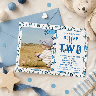 Invitation Anniversaire 2 Ans Garçon Crabe Mignon 