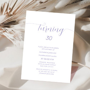 Invitation anniversaire 30 ans classique élégant  