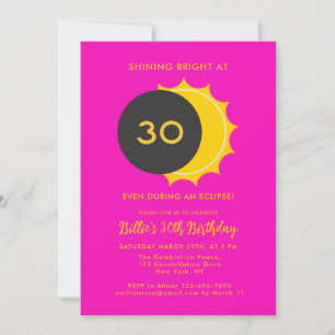 Invitation Anniversaire 30 ans   Partie partielle de l'éclips