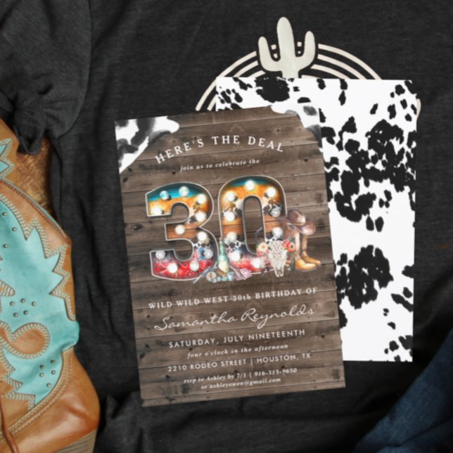 Invitation Anniversaire 30 ans | Wild West Cowboy (Créateur téléchargé)