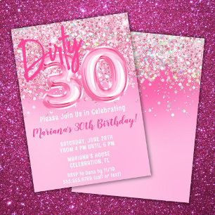 Invitation Anniversaire 30 Trente Ans Paillettes R