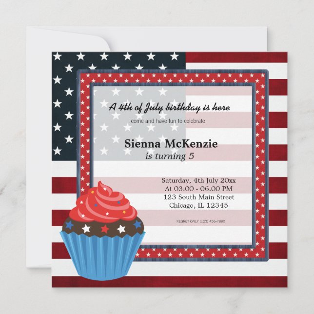 Invitation anniversaire 4 juillet (Devant)