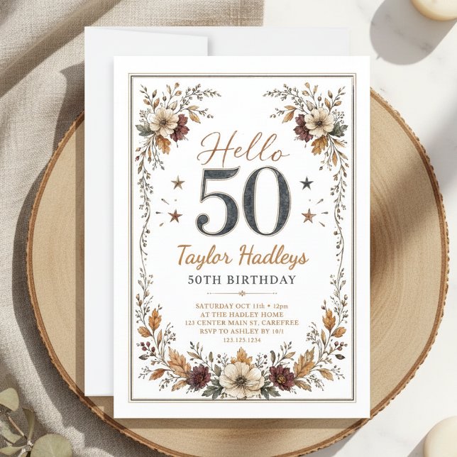 Invitation Anniversaire 50 ans d'Automne (Créateur téléchargé)
