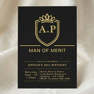 Invitation Anniversaire 50 ans Mari 50 Ans Fête Noir Or