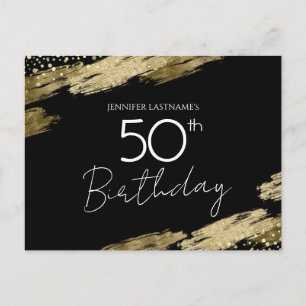 Invitation anniversaire 50 ans or noir