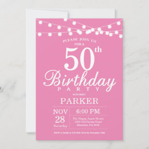 Invitation Anniversaire 50 Ans Rose