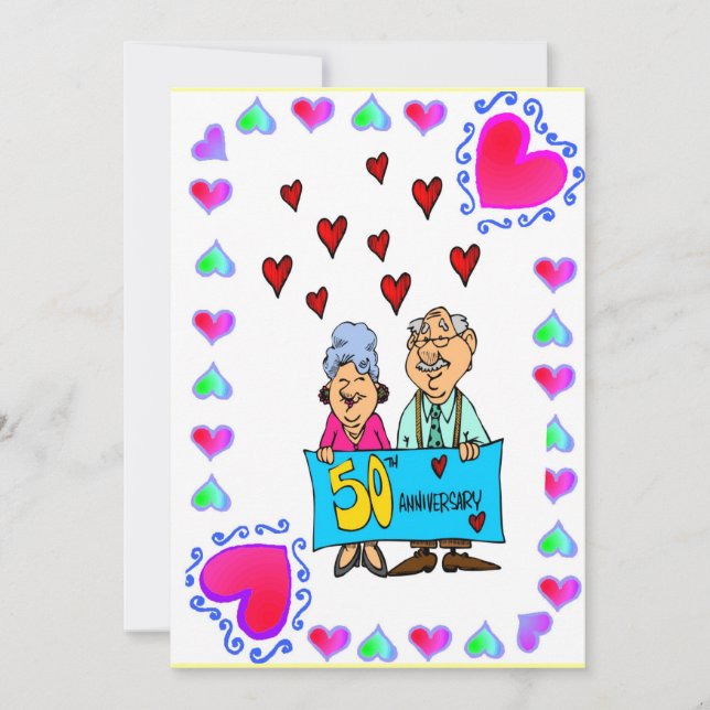 Invitation Anniversaire - 50e Or (Devant)