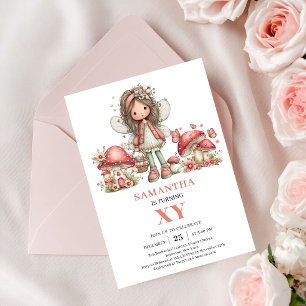 Invitation anniversaire 6 ans Fée joyeuse Floral p