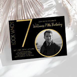 Invitation Anniversaire 70 Ans de Type Or Minimaliste Moderne