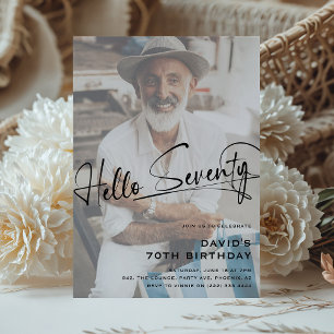 Invitation Anniversaire 70 Ans Minimaliste Photo H