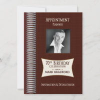 ANNIVERSAIRE 70e Invitation, carnet de rendez-vous