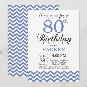 Invitation Anniversaire 80 Ans Chevron Bleu