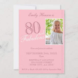 Invitation Anniversaire 80 ans et Fabuleux Élégant Photo