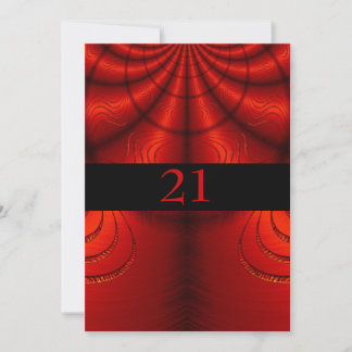 Invitation Anniversaire Abstrait Tissu Rouge
