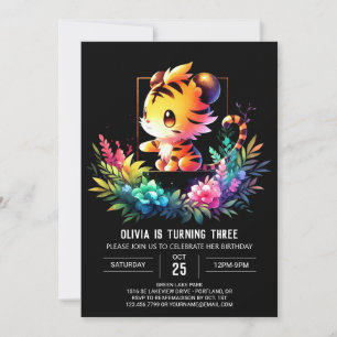 Invitation Anniversaire adorable du tigre enchanté