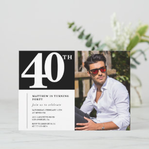 Invitation anniversaire adulte 40 ans Chic Photo