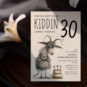 Invitation Anniversaire Adulte Fantaisiste Chèvre Drôle