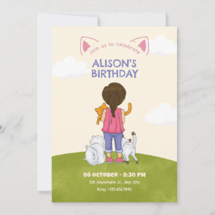 Invitation anniversaire Amoureux des chats