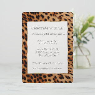 Invitation Anniversaire animal chic Leopard
