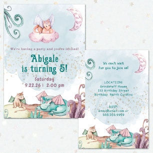 Invitation Anniversaire Animal Dragon Fantaisiste