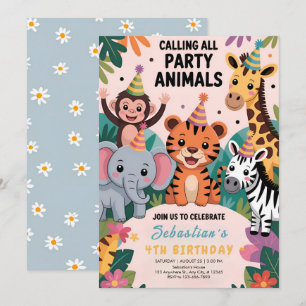 Invitation Anniversaire Animaux Sauvages Safari