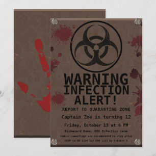 Invitation Anniversaire Apocalypse Zombie Biohazard Hallowe