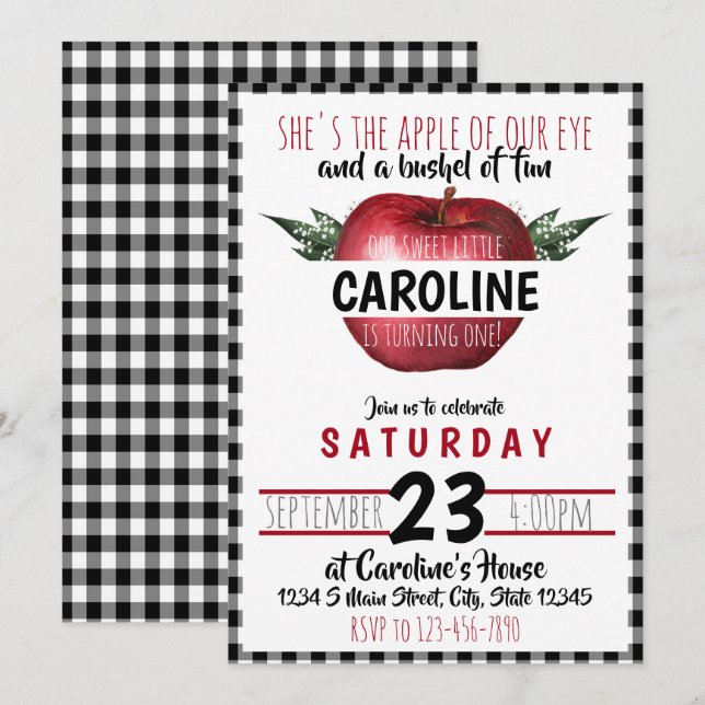 Invitation Anniversaire Apple (Devant / Derrière)