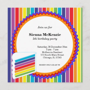 Invitation Anniversaire arc-en-ciel