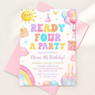 Invitation anniversaire arc-en-ciel Prêt pour une