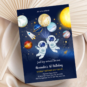 Invitation Anniversaire Astronaute Espace Extérieur Planète G