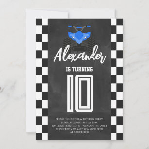 Invitation Anniversaire ATV Quad 4 roues Chalkboard