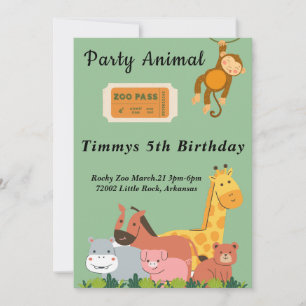 Invitation Anniversaire au zoo