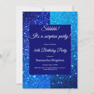 Invitation anniversaire avec paillettes bleues