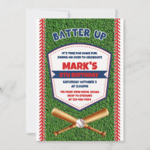 Invitation Anniversaire Batup Baseball