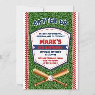 Invitation Anniversaire Batup Baseball