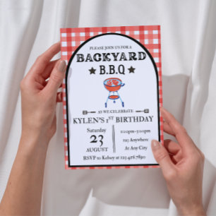 Invitation anniversaire BBQ de jardin Modifiable