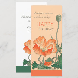 Invitation Anniversaire belle pavot CC0101 Ohara Koson Card